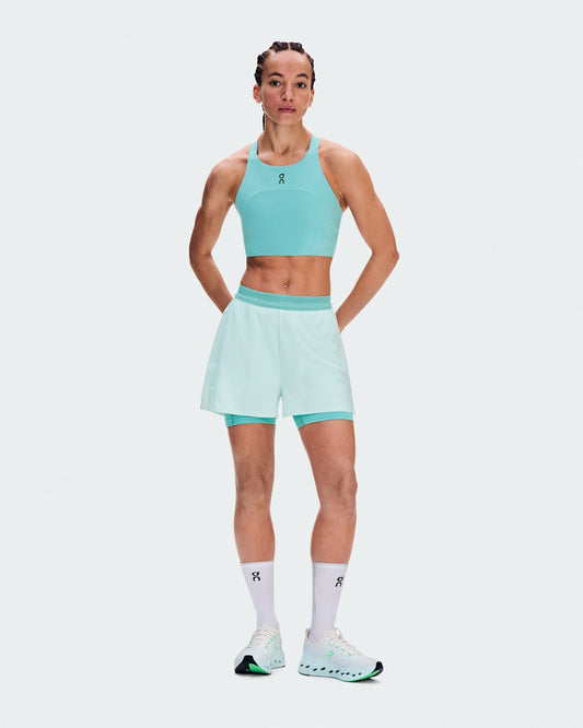 On United States Everyday / Women's 3" Performance 2/1 Shorts - Flurry/Aquamarine
