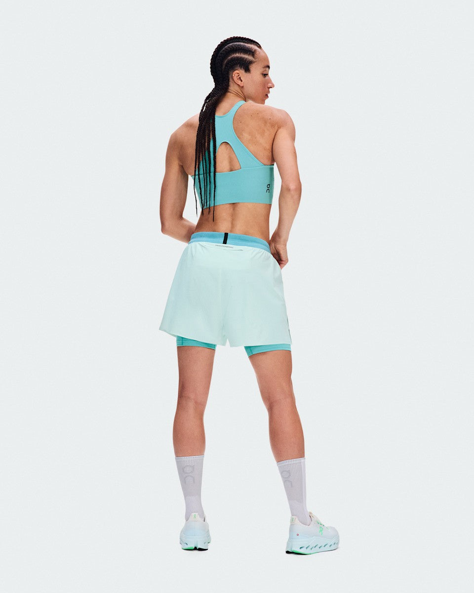 On United States Everyday / Women's 3" Performance 2/1 Shorts - Flurry/Aquamarine