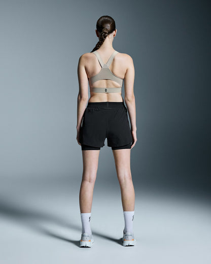 On United States Smart Buy / Women's 3" Performance 2/1 Shorts - Black