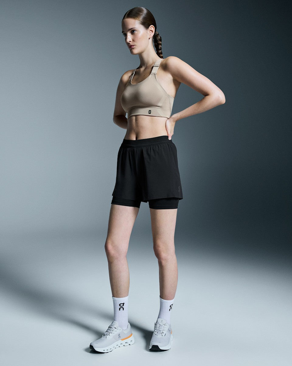 On United States Smart Buy / Women's 3" Performance 2/1 Shorts - Black