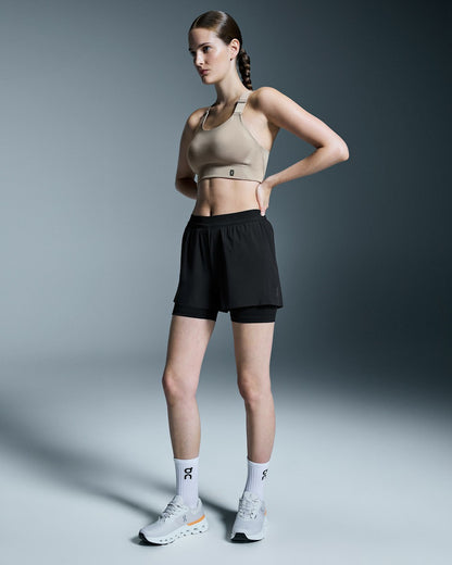 On United States Smart Buy / Women's 3" Performance 2/1 Shorts - Black