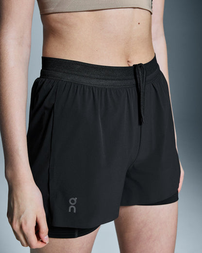 On United States Smart Buy / Women's 3" Performance 2/1 Shorts - Black