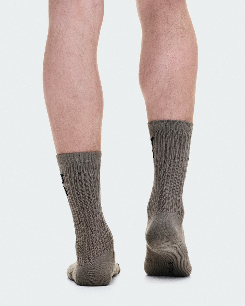 On United States New / Logo Sock High 3P - Hare/Brume