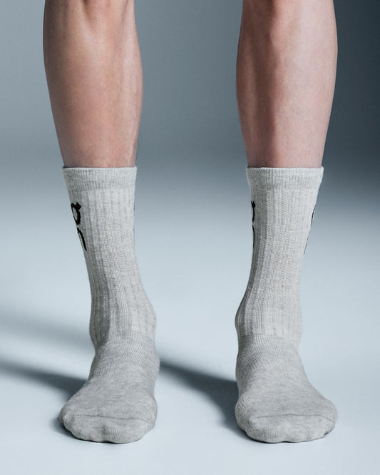 On United States Essential / Logo Sock High 3P - Heather Gray