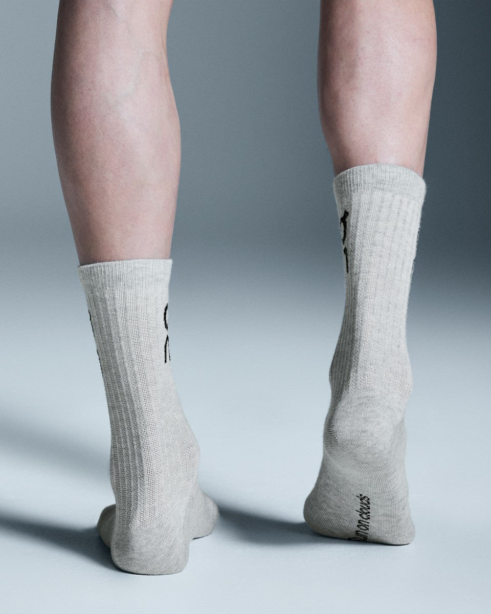 On United States Essential / Logo Sock High 3P - Heather Gray