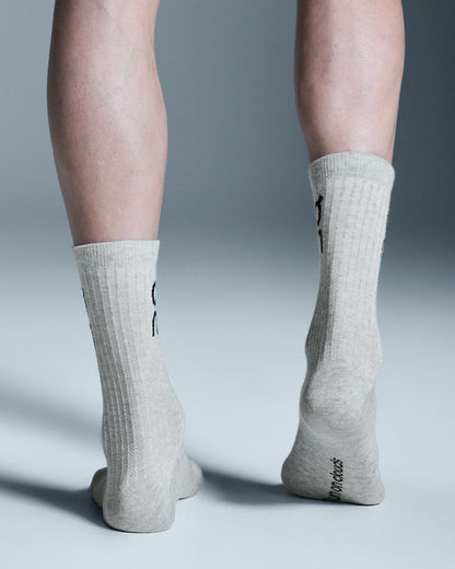 On United States Essential / Logo Sock High 3P - Heather Gray