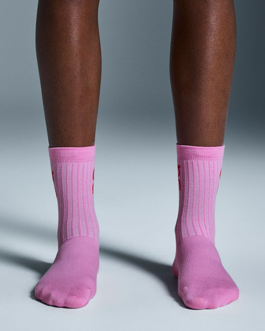 On United States New / Logo Sock High 3P - Mauve/Raspberry
