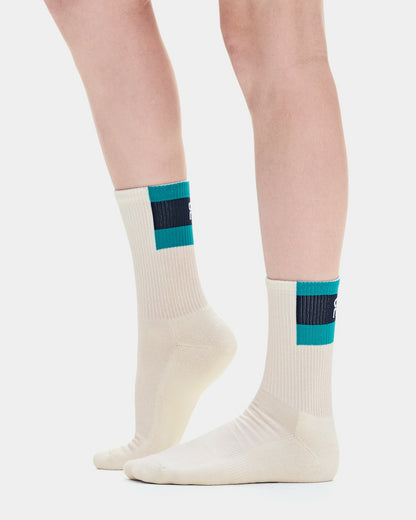 On United States Trending / Courtside Sock High 2P - Ivory/Midnight