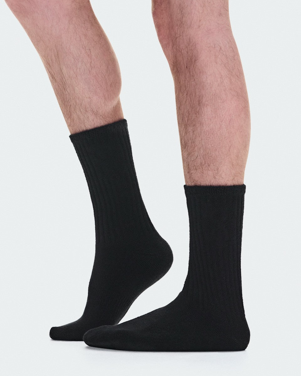 On United States Discount / Terry Sock High - Black