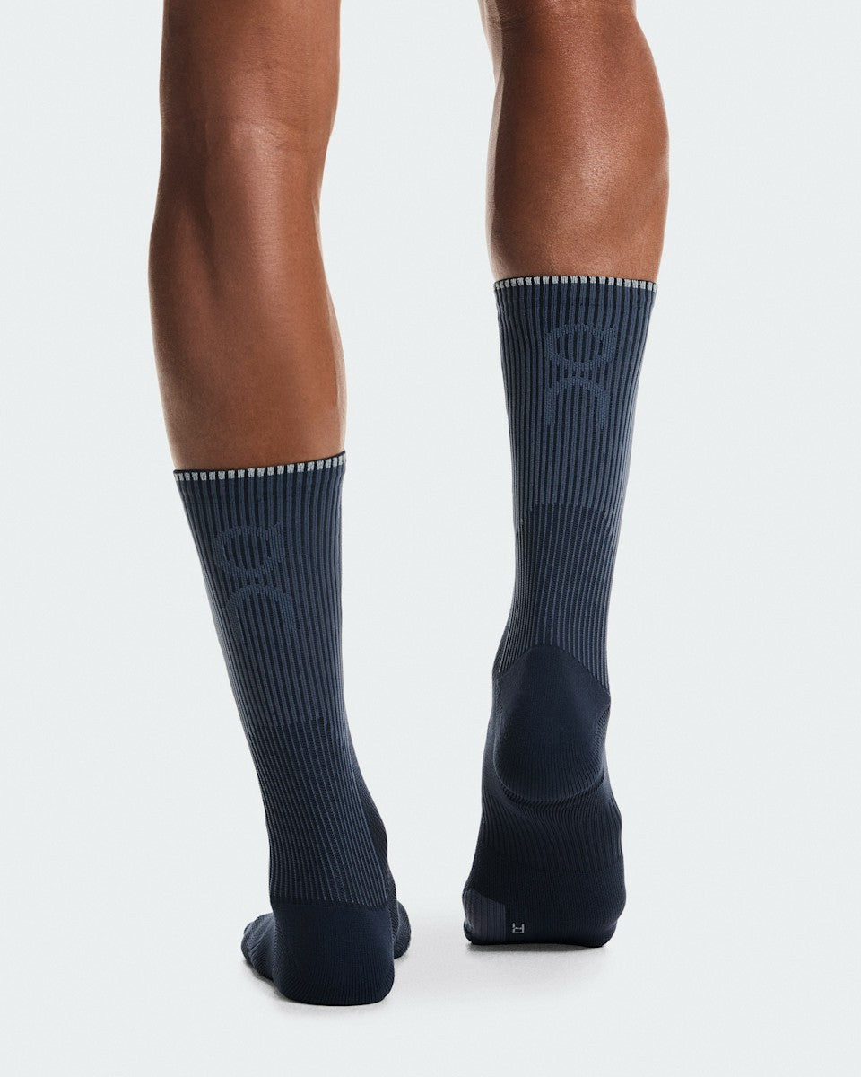 On United States Premium / Performance Run Sock High - Navy/Navy