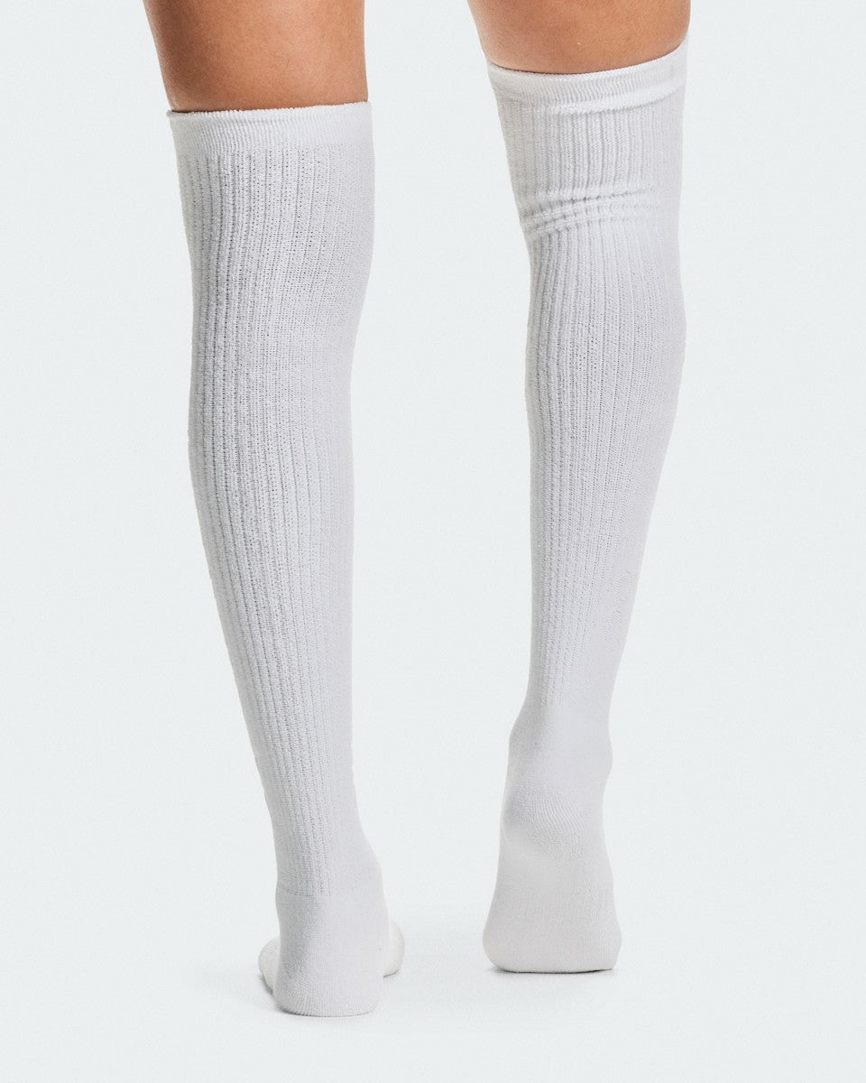 On United States Deals / Terry Sock Knee High - White