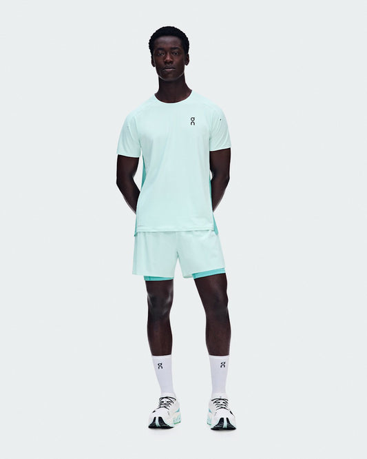 On United States Best Seller / Men's 5" Performance 2/1 Shorts - Flurry/Aquamarine