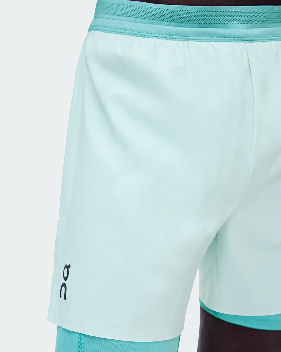 On United States Best Seller / Men's 5" Performance 2/1 Shorts - Flurry/Aquamarine