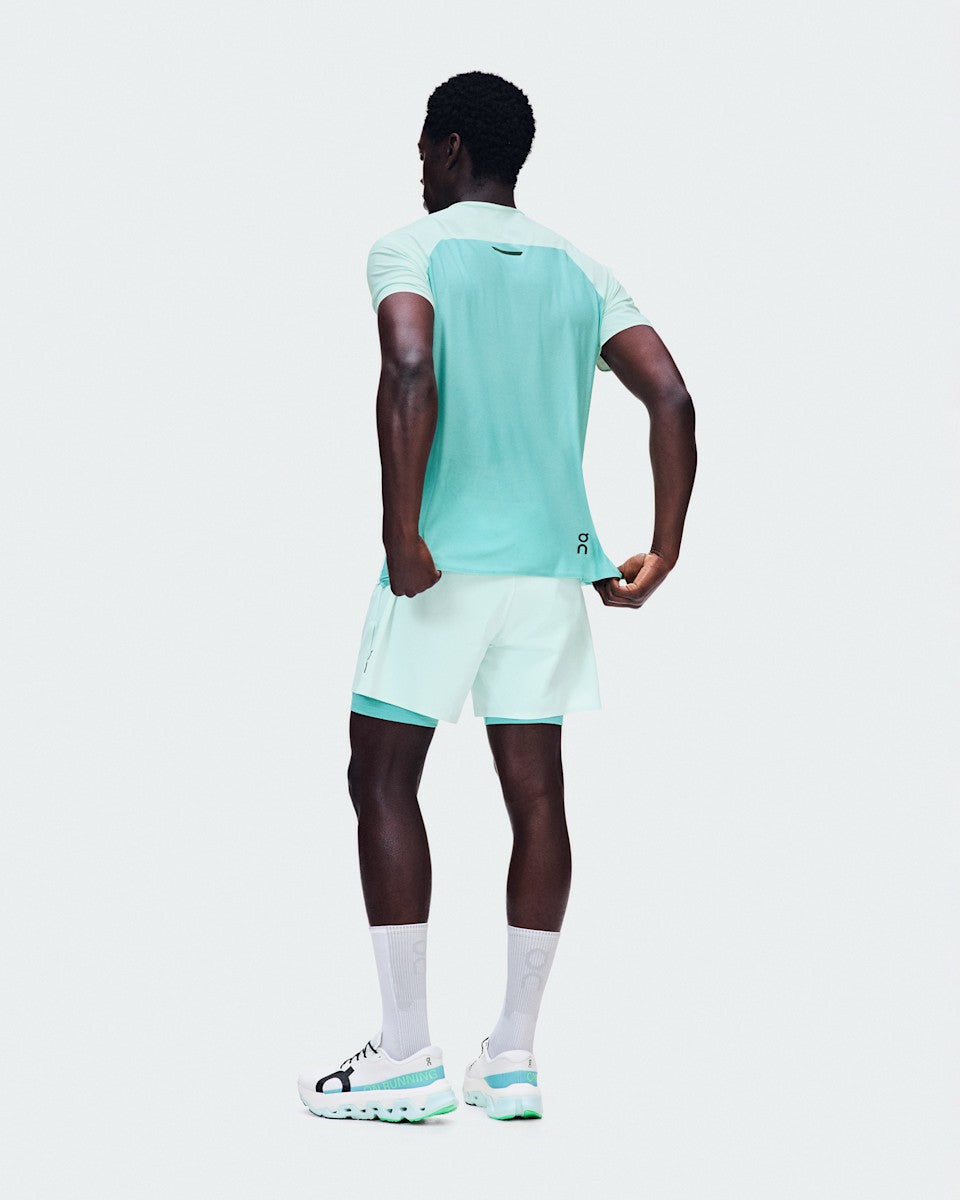 On United States Best Seller / Men's 5" Performance 2/1 Shorts - Flurry/Aquamarine