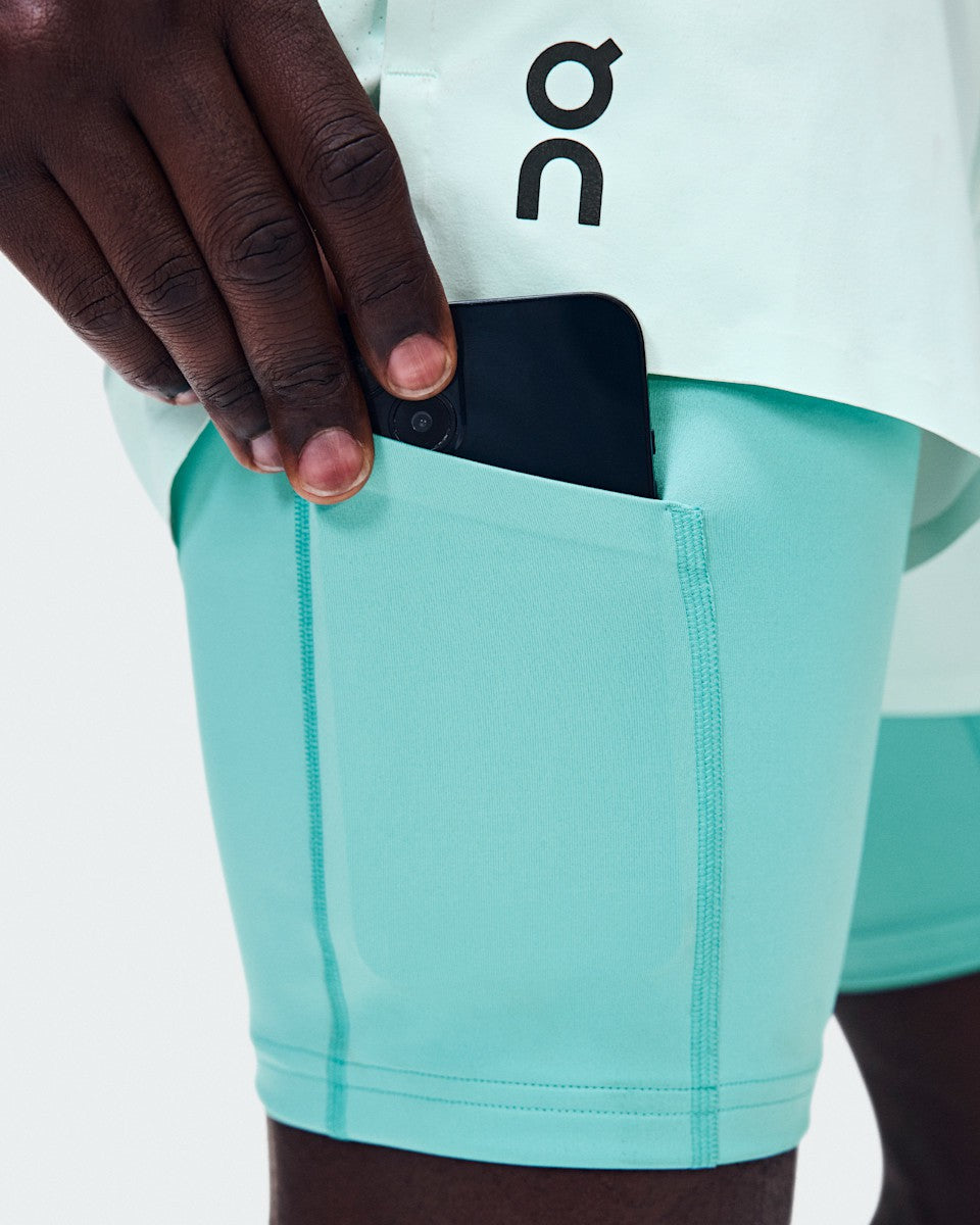 On United States Best Seller / Men's 5" Performance 2/1 Shorts - Flurry/Aquamarine