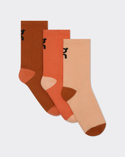 On United States Trending / Logo Sock High 3P Kids for Kids - Flame/Cinnamon